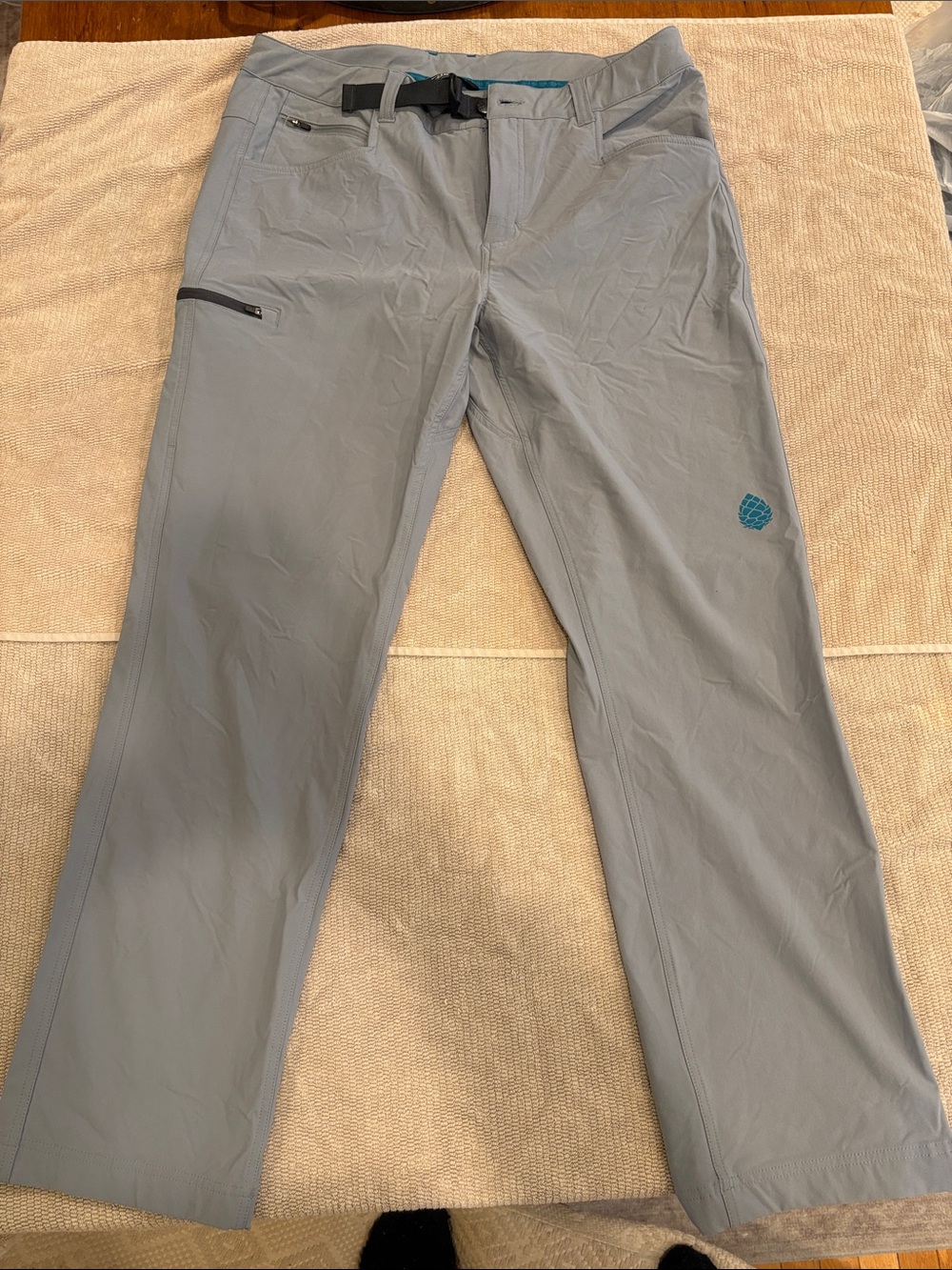 Stio Men's Light Gray Cargo Pants with Integrated Belt